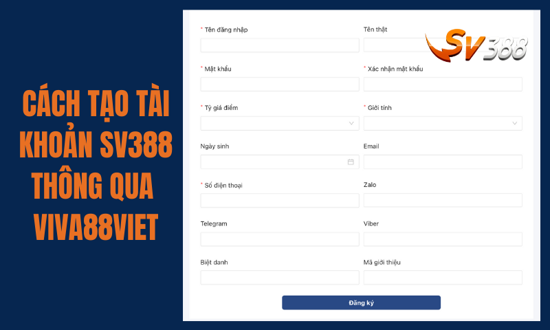 Cách tạo tài khoản SV388 thông qua trang chủ Viva88viet